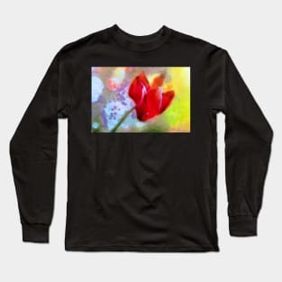 Cyclamen in Red Long Sleeve T-Shirt